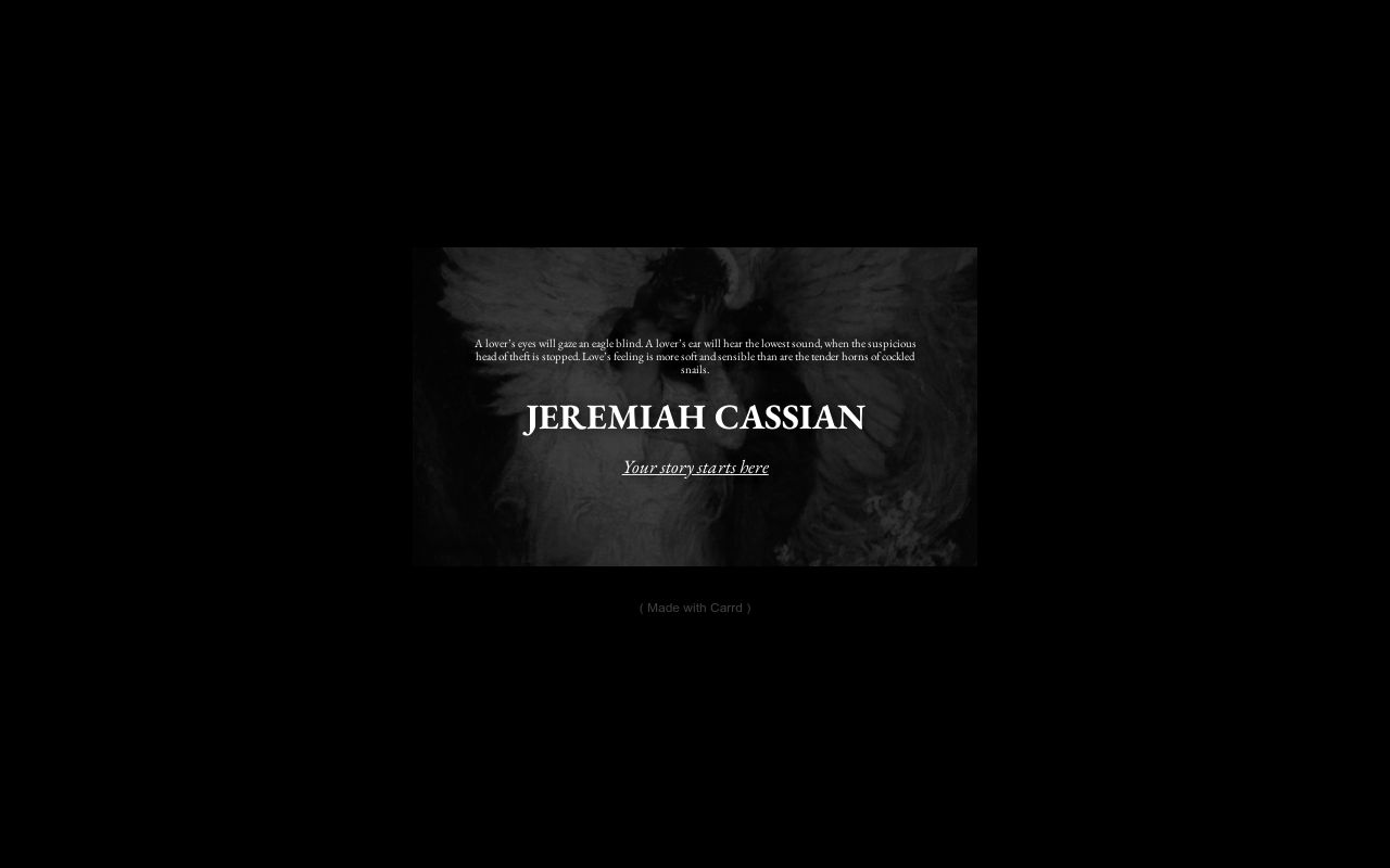 Introducing, Jeremiah.